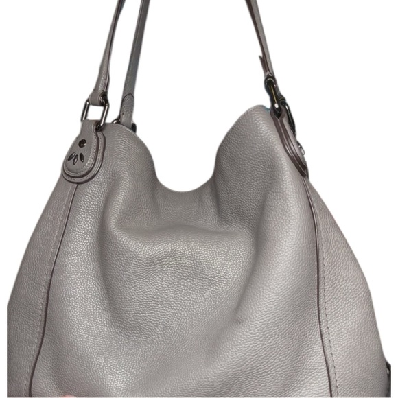 Coach Light Gray Leather Shoulder Bag - Picture 10 of 12